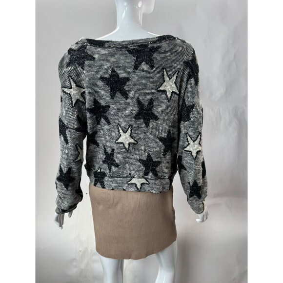 Starry Splendid Womens Sweater Large Cotton & Polyester Black/White Knit - Picture 4 of 16